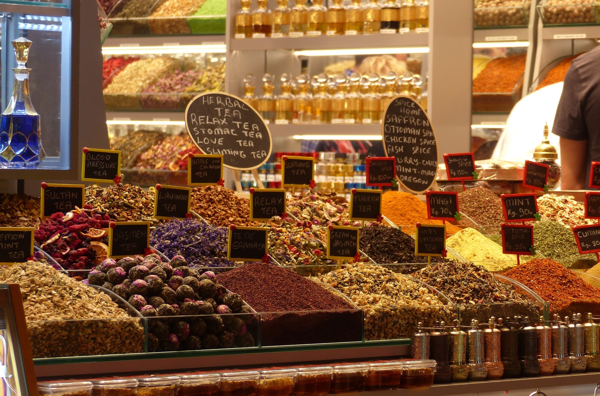 Traditional trade in a roofed bazaar